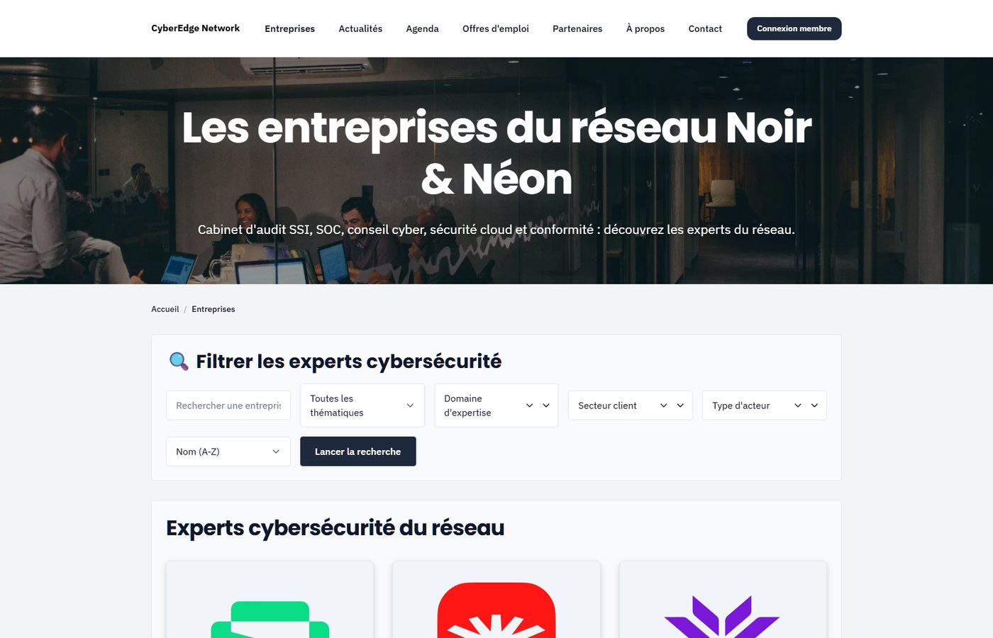 Aperçu de l'annuaire d'entreprises Tissely en situation