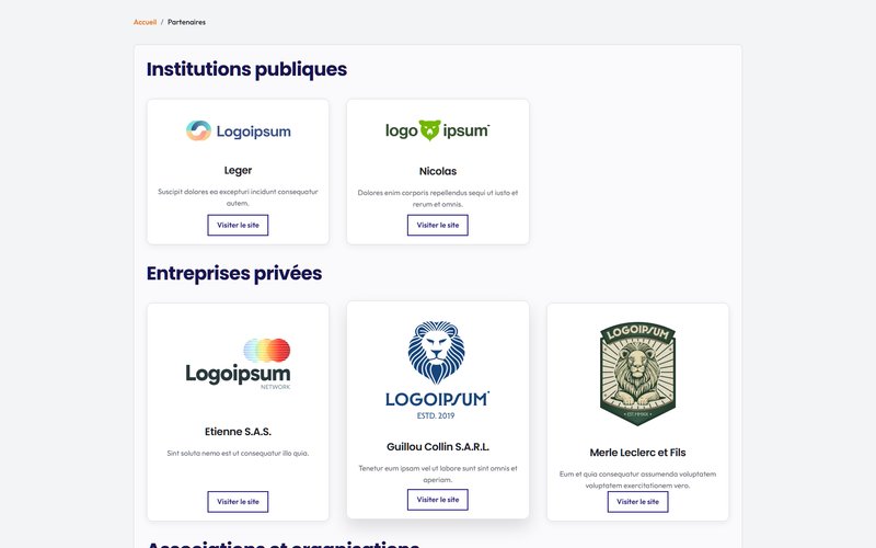 Page partenaires Tissely - pages dédiées par partenaire