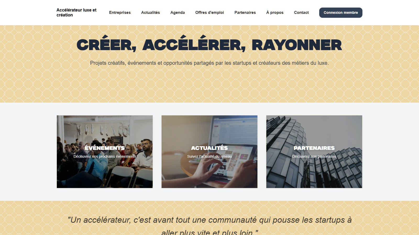 Aperçu de la plateforme Tissely